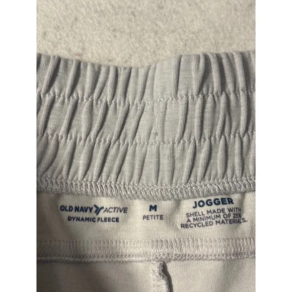Old Navy Active Dynamic Fleece Joggers Gray Petite M Zipper Pockets Sweatpants - Picture 7 of 9